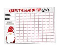 Perfect Message Fundraising Scratch Card Activity Predict the Gonks Name Christmas Fayre A4 100 Names