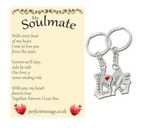 Perfect Message Gifts for Her Him, To My Soulmate Keyring Anniversary Valentines Gift for Boyfriend Girlfriend Husband Wife Birthday