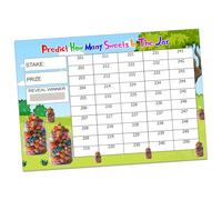 Perfect Message Predict How Many Sweets in the Jar Fundraising Event, 50-Name Scratch Card, A4 Size