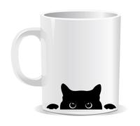 Perfect Mugs Crazy Black Cat Mug Sarcastic Humour Rude Adult Gift for Friend Colleague Coffee Lover Love Peeping Cats Hot Drinks Christmas Birthday Funny Secret Santa Men Tea Him Her