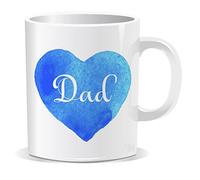 Perfect Mugs Dad Blue Heart Mug I Love You Daddy Funny Gift Novelty Best Dada Cup Birthday Christmas Ceramic Office My Best Boy Man Mens Gifts Father's Day Women Tea Coffee