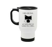 Perfect Mugs I May Look Calm But in My Head I've Slapped You 3 Times Travel Mug Friend Tea Coffee Hot Drinks Birthday Funny Secret Santa Gifts for Men Women Boss Colleagues