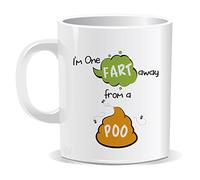 Perfect Mugs I'm One Fart Away from A Poo Mug Friend Colleague Co Worker Cup Funny Sarcastic Birthday Present Christmas Gifts Ceramic Office Secret Santa Girlfriend Boyfriend Men Women Tea Coffee