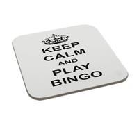 Perfect Mugs Keep Calm and Play Bingo Printed Coaster Humour Christmas Novelty Funny Gift Birthday Xmas Secret Santa Present Office Men Women Tea Coffee (Black)