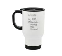 Perfect Mugs Single Taken Mentally Dating Rod Stewart Travel Mug Gift Friend Colleague Tea Coffee Hot Drinks Birthday Funny Secret Santa Him Her Present