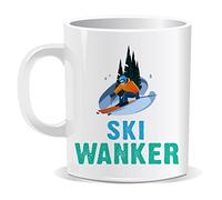 Perfect Mugs Ski Wanker Mug Sarcastic Humour Rude Gift for Friend Sports Lover Adult Gift Christmas Birthday Gift Hilarious Novelty Funny Secret Santa Men Tea Coffee Him Brother