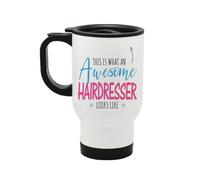 Perfect Mugs This is What an Awesome Hairdresser Looks Like Travel Mug Gift Job Title Work Friend Colleague Tea Coffee Hot Drinks Birthday Funny Secret Santa Him Her Present
