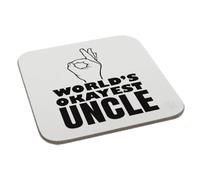 Perfect Mugs World's Okayest Uncle Printed Coaster Novelty Funny Gift Birthday Xmas Secret Santa Present Office Men Women Tea Coffee
