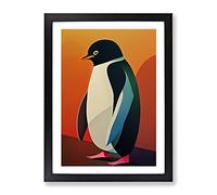 Perfect Penguin Abstract Framed Print for Living Room Bedroom Home Office Décor, Wall Art Picture Ready to Hang, Black A2 Frame (62 x 45 cm)