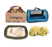 Perfect Petzzz ® Golden Retriever + Red Tote - The Original Breathing Pet Puppy New Huggable Soft Version Plush Toy Gift Bundle