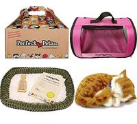 Perfect Petzzz Orange Tabby + Red Tote - The Original Breathing Pet Puppy New Huggable Soft Version Plush Toy Gift Bundle