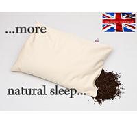 Perfect Pillow ltd - Organic Buckwheat Husk Pillow 100%,Vegan, Non-Toxic - 16"X 13" (40 x 30cm) 1.2 Kilo Cot Size - UK Made Since 1996.