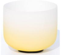 Perfect Pitch 432Hz Frosted Quartz Crystal Singing Bowl With Suede Striker & O-ring, For Meditation, Sound Healing, Yoga,E Solar Plexus,10 Inch