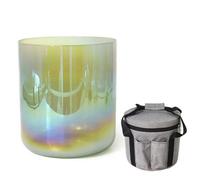 Perfect Pitch Crystal Singing Bowls, 6 Inch Sound Bowl, For Healing Mindfulness, Meditation, Yoga, Spiritual And Body Healing, With Carrying Bag(F4 tone,432hz)