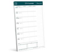 Perfect Planner Company - Magnetic Weekly Meal Planner Pad - A4 Tear Away Design - Perforated Shopping List - Calorie Tracker and Food Expiry Date - Teal - Portrait 50 Pages