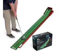 PERFECT PRACTICE (New Version) Putting Mat for Indoors - Indoor/Outdoor Putting Green with Ball Return, Realistic Surface Golf Putting Mat, Lay-Flat Technology - Golf Training Equipment - Compact Mat