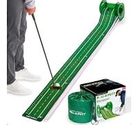 Perfect Practice Roll-a-Putt Golf Putting Mat - 8ft Portable Putting Green, Indoor & Outdoor Practice, with Ball Return - Golf Training Aid for Home, Office, Backyard - Golfing Gifts for Men
