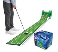 Perfect Practice Roll-a-Putt Golf Putting Mat - 8ft Portable Putting Green Indoor & Outdoor Training with Ball Return - Golf Training Aid for Home, Office, Backyard - Golf Gifts