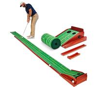 PERFECT PRACTICE XL Putting Mat - 15.5 ft Indoor Golf Putting Green w/ 2 Holes - Putting Matt for Indoors and Outdoors Practice - Golf Training Aid for Home - Golf Accessories and Gifts for Men