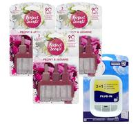 Perfect Scents 3volution Plug-In Air Freshener with 3 Peony & Jasmine Refills, 20ml, 90 Days Freshness