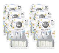Perfect Scents 6 Pack 3volution Air Freshener Plug in Refills Odour Eliminator + 8Pcs Wax Melts (1Pack=3X20ml) (White Flowers)