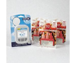 Perfect Scents Plug In Air Freshener Starter Kit - Includes 1 Electric Unit and 3 Refills - APPLE & CINNAMON Scent - Long Lasting Home Fragrance & Odour Eliminator for Living Room & Kitchen