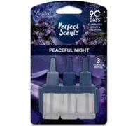 Perfect Scents Plug In Refill Air Freshener - Compatible with 3volution Long Lasting Fragrance + FabFinds Oil Burner (1 Pack= 3X20ml) (Peaceful Night, 1 Pack)