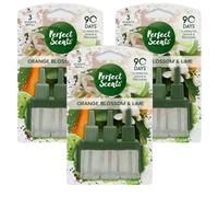 Perfect Scents Plug In Refill Air Freshener Compatible with 3volution - Orange Blossom & Lime - (3 Packs of 3x20ml)