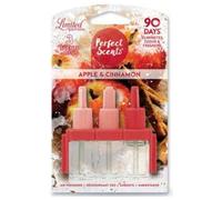 Perfect Scents Plug In Refill Air Freshener - Compatible with 3volution White Flowers Mystical Japan Gingerbread Spice Cinnamon Mountain Air & Forest Pine (1 Pack= 3X20ml) (Cinnamon and Apple, 5 Pack)