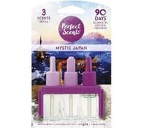 Perfect Scents Plug In Refill Air Freshener - Compatible with 3volution White Flowers Mystical Japan Gingerbread Spice Cinnamon Mountain Air & Forest Pine (1 Pack= 3X20ml) (Mystical Japan, 2 Pack)
