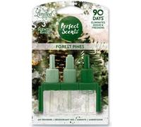 Perfect Scents Plug In Refill Air Freshener - Compatible with 3volution White Flowers Mystical Japan Gingerbread Spice Cinnamon Mountain Air & Forest Pine (1 Pack= 3X20ml) (Forest Pine, 4 Pack)