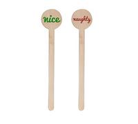 Perfect Stix - Cocktail 6 R- Naughty Nice-50 6" Wooden Cocktail/Drink Stirrers with Naughty or Nice Pack of 50ct