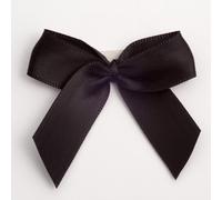 Perfect Tables Pack of 6 Satin Bows 5cm Wide Self-Adhesive Pre-Tied Ribbon Crafts (Black)