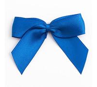 Perfect Tables Pack of 6 Satin Bows 5cm Wide Self-Adhesive Pre-Tied Ribbon Crafts (Royal Blue)