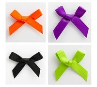 Perfect Tables Small 3cm Wide Mini Satin Ribbon Bows Pre-Tied Crafts (Pack of 30, Halloween Mix)