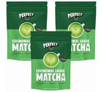 Perfect Ted Ceremonial Grade Machta Green Tea Powder 100g x 3 - No GMO - 100% Pure Japanese Antioxidant - Vegan & Gluten-Free with Welari Thank You Card | (3 Pack)