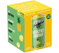 Perfect Ted Sparkling Matcha Energy Drink 4 x 250ml | Natural Caffeine | Low Sugar | Vegan Friendly | Ready to Drink Cans (Green Tea Pineapple Yuzu)
