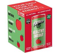 Perfect Ted Sparkling Matcha Energy Drink 4 x 250ml | Natural Caffeine | Low Sugar | Vegan Friendly | Ready to Drink Cans (Green Tea Apple & Raspberry)