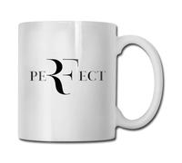 Perfect Typography Coffee Mug | Stylish Letter R Design Ceramic Tea Cup | Minimalist Aesthetic Black Print White Mug | Gift for Him Her Friend Coworker | 11oz