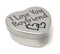 Perfect Way To Say I Love You. Beautiful Mini Silver Heart Tin With Sweets, Present to say I Love You. Tin size 45mm x 45mm x20mm. (Boyfriend)