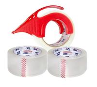 PERFECTAPE Heavy Duty Packing Tape with Dispenser, 3 Rolls, 1.88" x 60Y