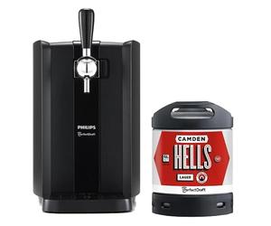 PerfectDraft Black beer bundle with Camden Hells 6L keg, Philips home dispenser.