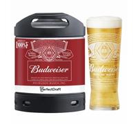 PerfectDraft Budweiser Beer Keg for PerfectDraft Machine, 6 Litre | With Official Budweiser Branded Pint Glass | Beerhawk | Pints At Home |