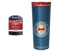 PerfectDraft Budweiser Beer Keg for PerfectDraft Machine, 6L + Budweiser Alu Cup Argentina Bundle