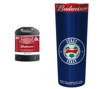 PerfectDraft Budweiser Beer Keg for PerfectDraft Machine, 6L + Budweiser Alu Cup Italy Bundle