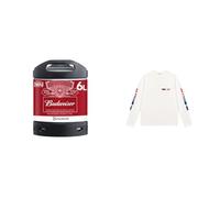 PerfectDraft Budweiser Beer Keg for PerfectDraft Machine, 6L + Budweiser Crest Long Sleeve T-Shirt White XL Bundle