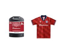 PerfectDraft Budweiser Beer Keg for PerfectDraft Machine, 6L + Budweiser Jersey Red Vintage Fit Medium Shirt Bundle