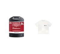 PerfectDraft Budweiser Beer Keg for PerfectDraft Machine, 6L + Budweiser Modern T-Shirt White Large Men's Short Sleeve Cotton Bundle