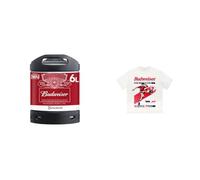 PerfectDraft Budweiser Beer Keg for PerfectDraft Machine, 6L + Budweiser Vintage T-Shirt White XXL Short Sleeve Bundle