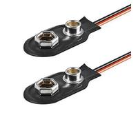 PerfectHD 2 x 9 V battery holder, I-shape, loose cable ends, battery holder, battery clip, pack of 2